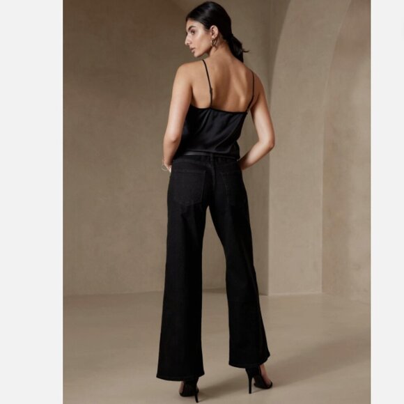 Banana Republic 90's Low Rise Wide Leg Black Wash Jeans Size 26/2 RT$120 NWT Y2k - Picture 2 of 9